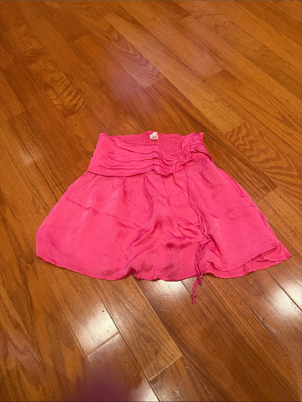 Aerie Bright Pink Smocked Waist Mini Skirt